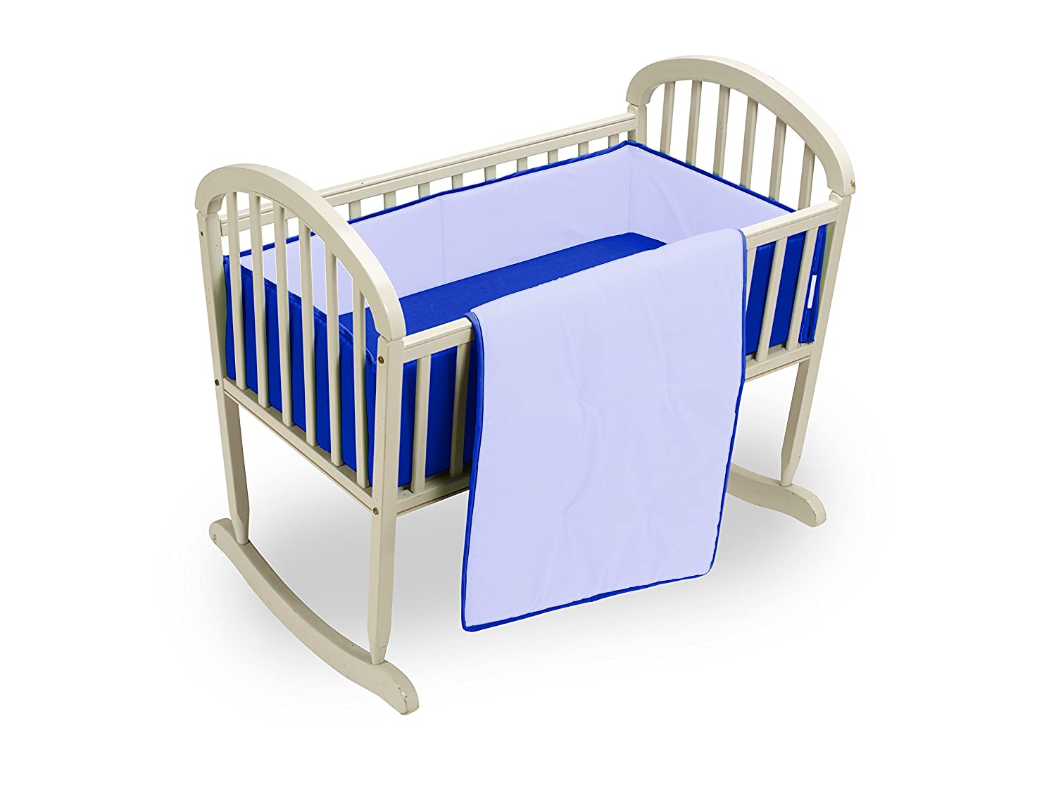 Baby Doll Bedding Reversible Cradle Bedding, lndigo Blue/Royal Blue
