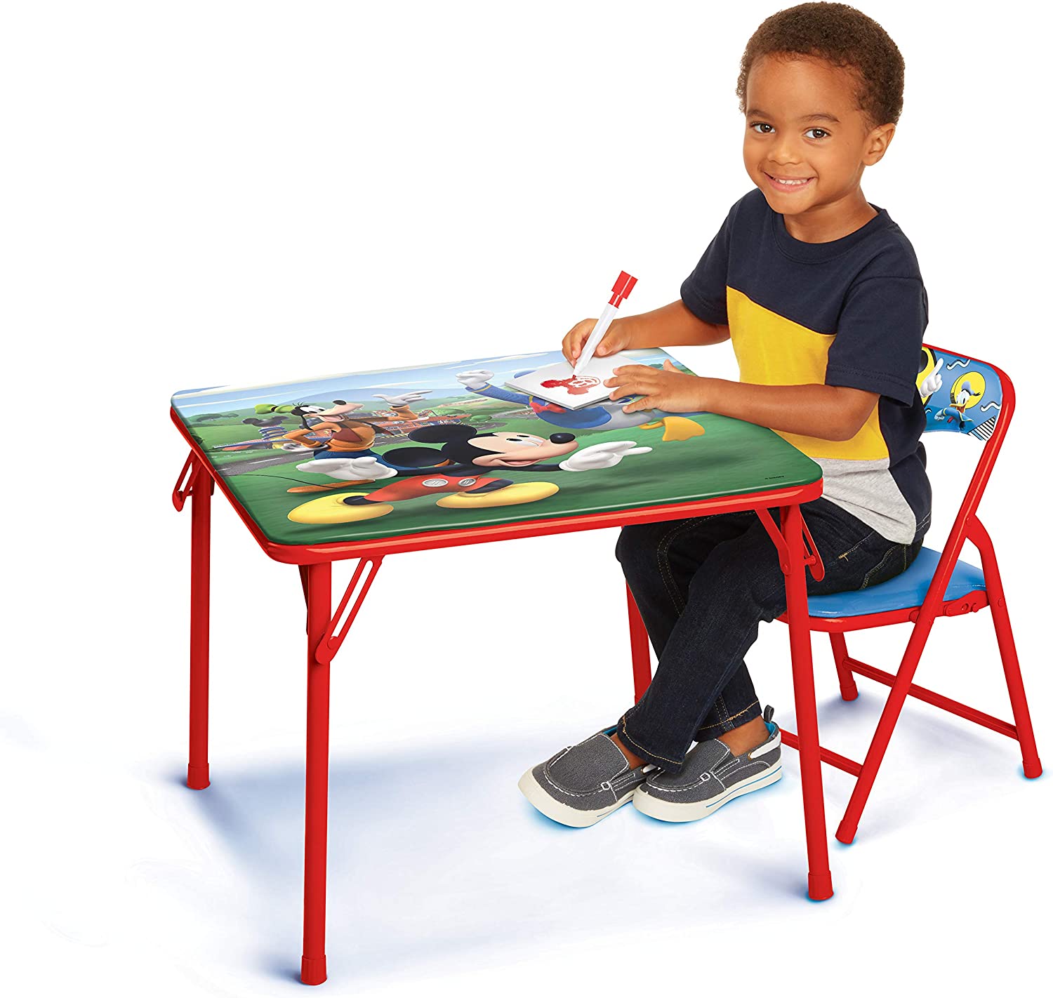 Disney Junior 45704 Mickey Kids Table & Chair Set, Junior Table for Toddlers Ages 2-5 Years ,20" x 20"