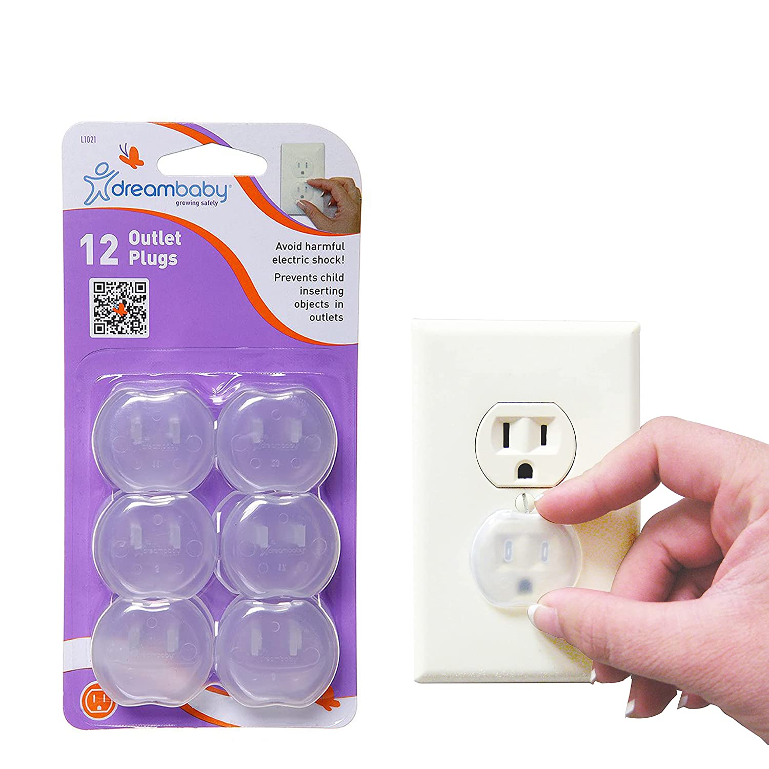 Dreambaby Electric Outlet Socket Plug Covers - Baby Home Safety Plugs Protector Guard - 12 Count - White - Model ‎L1021
