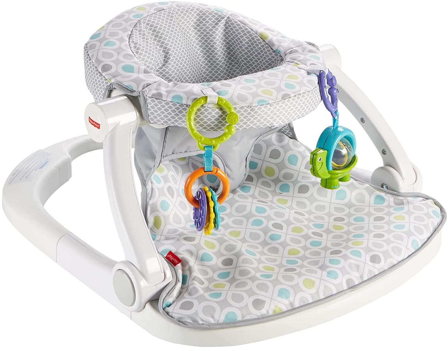 Fisher-Price Portable Baby Seat with-Toys, Baby Chair for Sitting Up, Sit-Me-Up Floor Seat, Honeydew Drop
