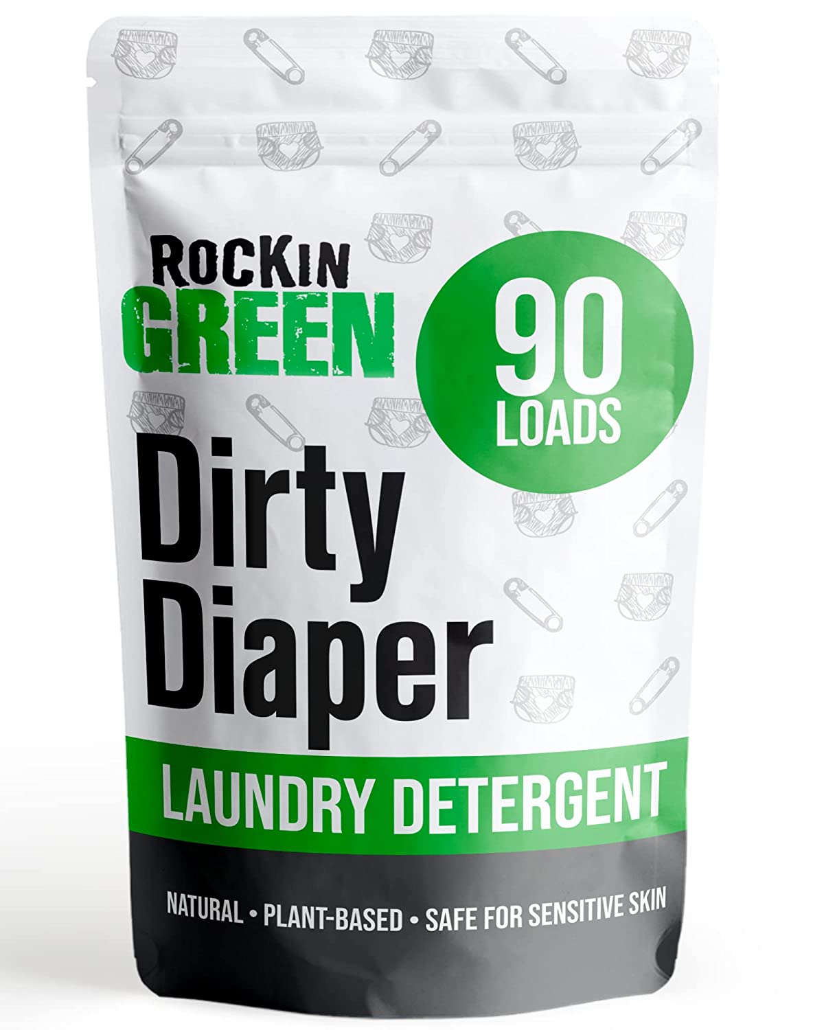 Rockin' Green 45oz (90 Loads) Cloth Diaper Detergent for Baby Clothes - All Natural Baby Laundry Powder - Unscented & Biodegradable - Removes Urine Smell, Safe for Sensitive Skin